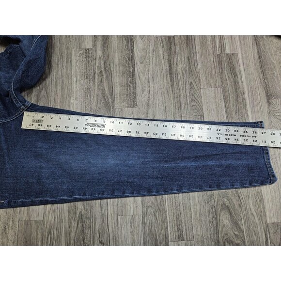 (3/$35) Old Navy Jeans Womens 6 Blue High Rise Button Fly Straight Slim Pockets - Picture 11 of 13